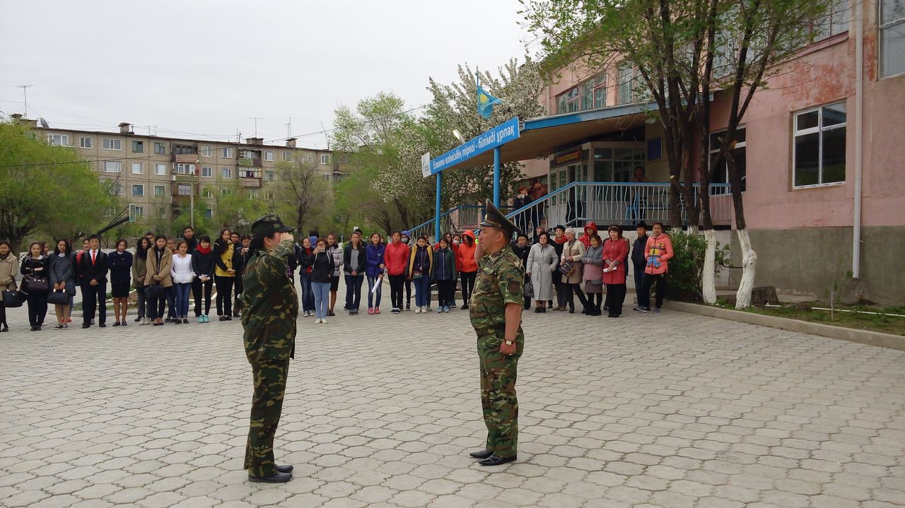 Военно-патриотический конкурс «Айбын» на лучшую строевую подготовку, посвященный 7 мая – Дню защитника Отечества в Казахстане и 9 мая – Дню Победы.</strong></p>