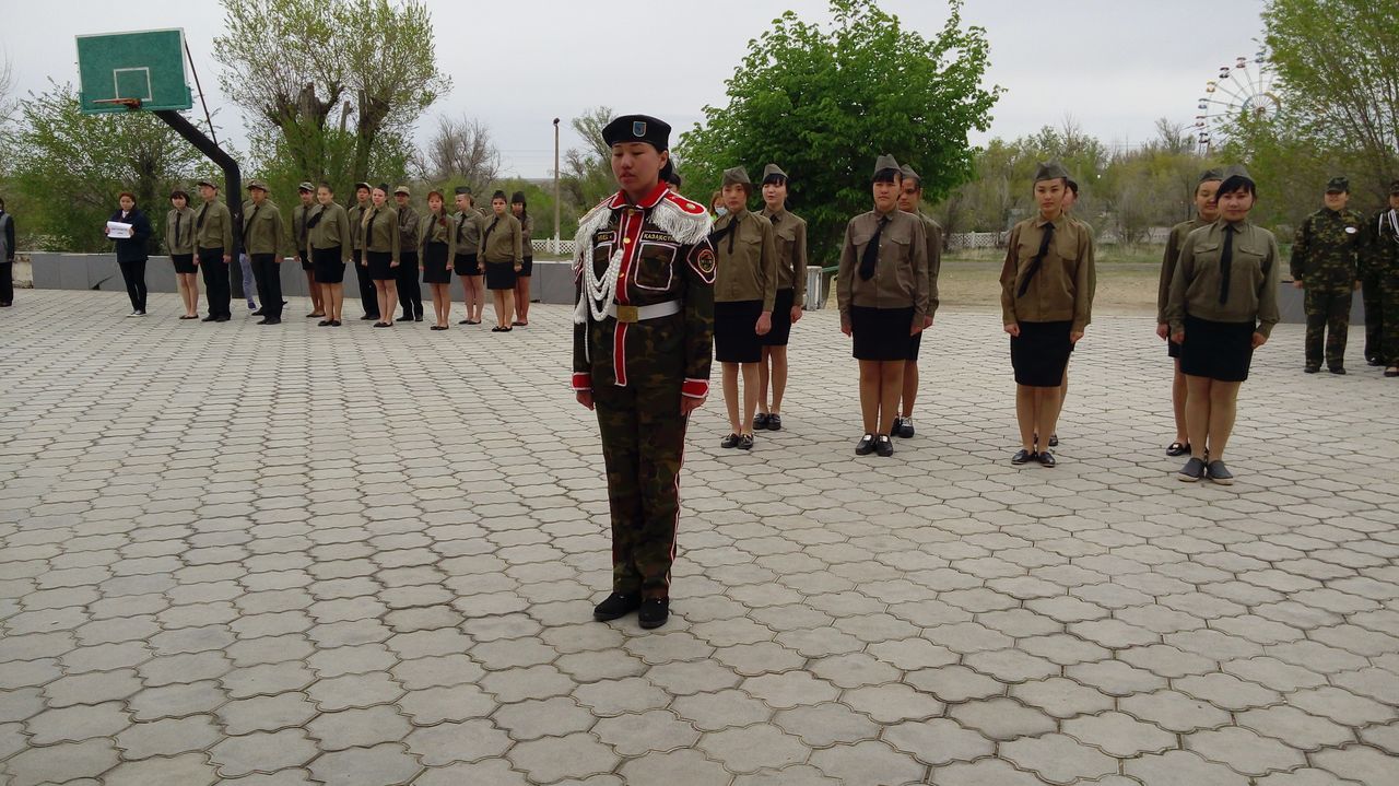 Военно-патриотический конкурс «Айбын» на лучшую строевую подготовку, посвященный 7 мая – Дню защитника Отечества в Казахстане и 9 мая – Дню Победы.</strong></p>