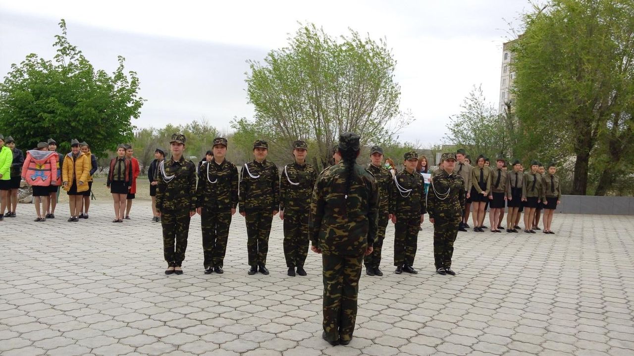 Военно-патриотический конкурс «Айбын» на лучшую строевую подготовку, посвященный 7 мая – Дню защитника Отечества в Казахстане и 9 мая – Дню Победы.</strong></p>*