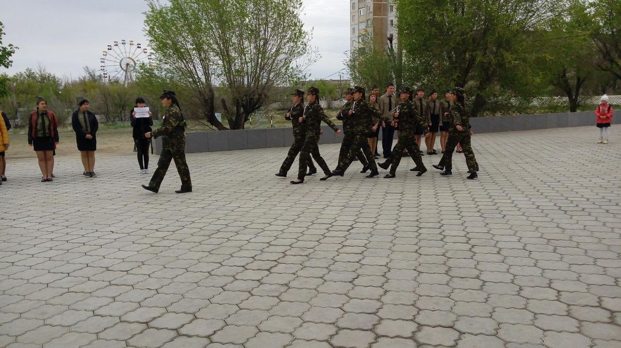 Военно-патриотический конкурс «Айбын» на лучшую строевую подготовку, посвященный 7 мая – Дню защитника Отечества в Казахстане и 9 мая – Дню Победы.</strong></p>